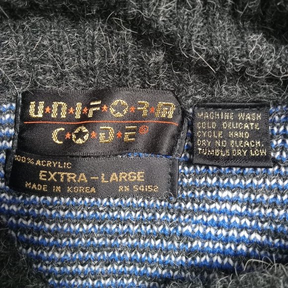 Vintage 80s 90s Uniform Code Sweater Geometric Men Size XL - Picture 7 of 7